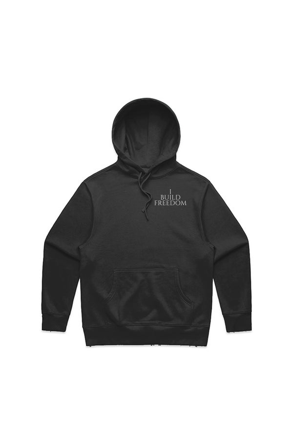 I Build Freedom - Premium Hoodie (Black/White)