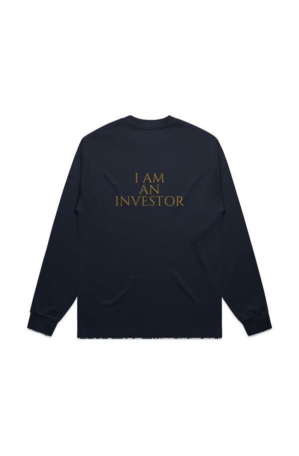 I am an Investor - Premium LS Tee (Black/White)
