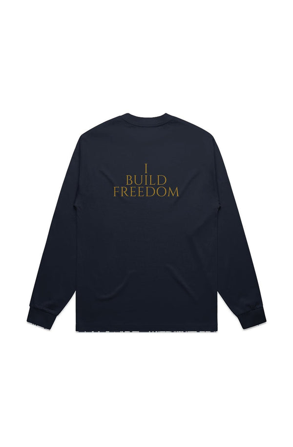 I Build Freedom - Premium LS Tee (Black/White) - Tailor Made Financial